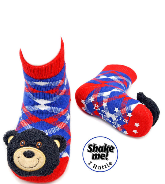 Boogie Toes Rattle Socks - Black Bear