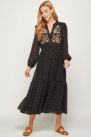Black Dress with Embroidery
