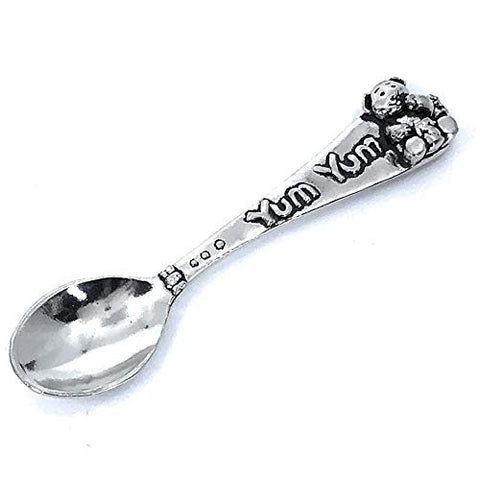 Pewter Baby Spoon - Yum Yum Teddy Bear