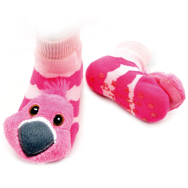 Boogie Toes Rattle Socks - Pink Flamingo