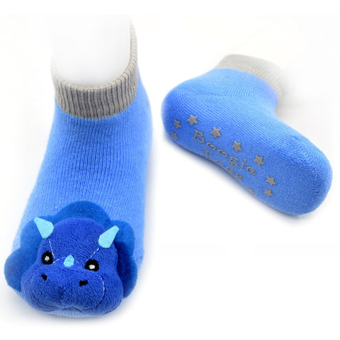 Boogie Toes Rattle Socks - Blue Tricera