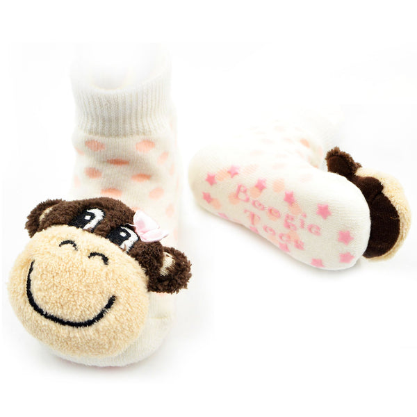 Boogie Toes Rattle Socks - Pink Monkey