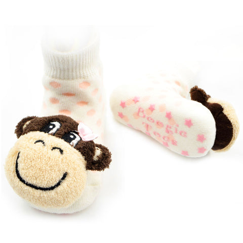 Boogie Toes Rattle Socks - Pink Monkey