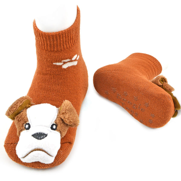 Boogie Toes Rattle Socks - Brown Dog