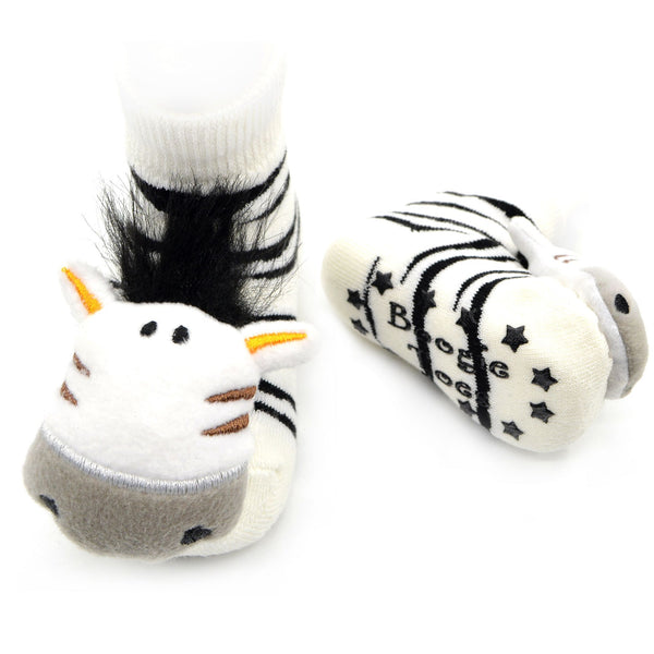 Boogie Toes Rattle Socks - Zebra
