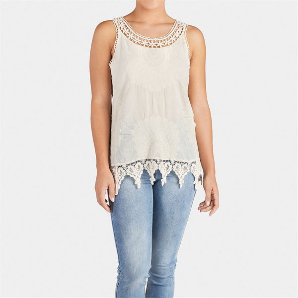 Crochet Tank Top - Natural