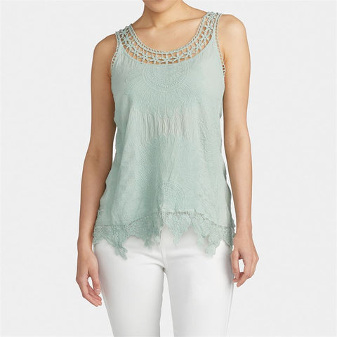Crochet Tank Top - Sage