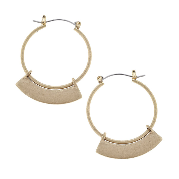 Architectural Hoop Earrings - Gold