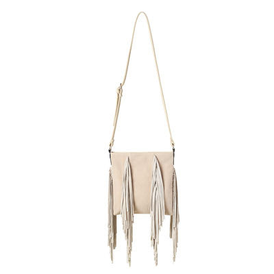 Suede Fringe Crossbody - Tan